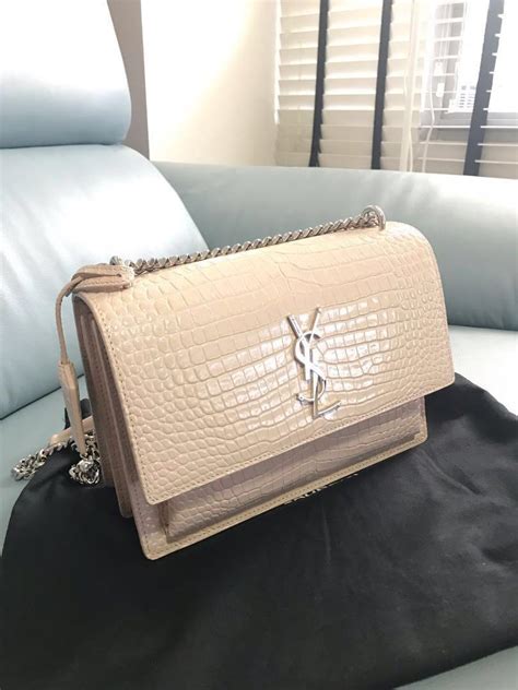 ysl sunset bag large croc|ysl crocodile crossbody bag.